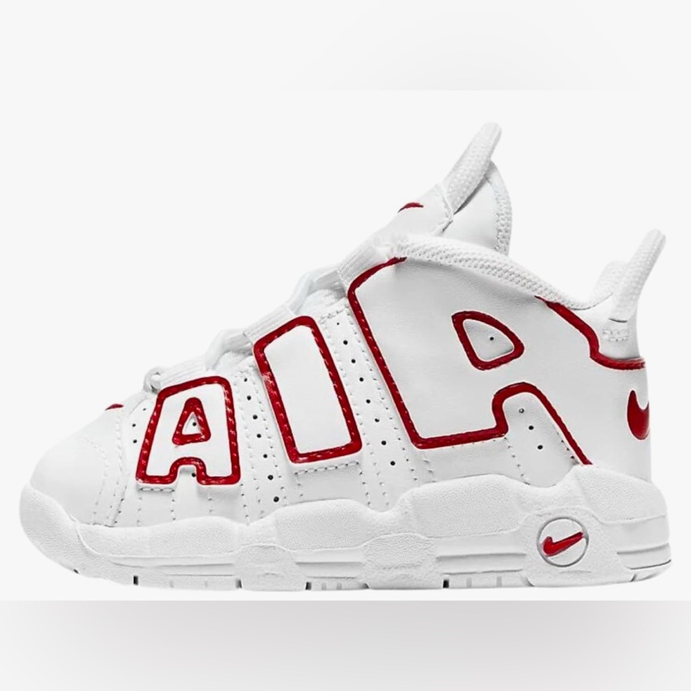 Nike Baby Boy's Air More Uptempo QS White/Varsity Red Size 4C